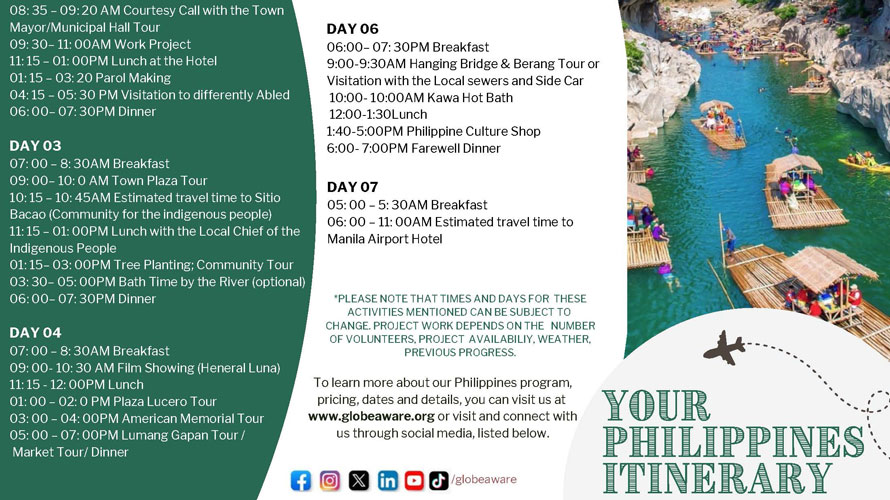 Phillipines Itinerary